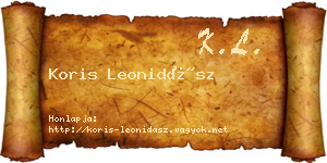 Koris Leonidász névjegykártya